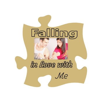 Rama foto tip puzzle, 10x15, ocru, personalizata, Falling in Love with Me Rama foto tip puzzle, 10x15, ocru, personalizata, Falling in Love with Me