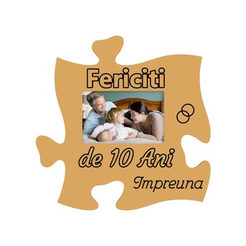 Rama foto tip puzzle, 10x15, orange, personalizata, Fericiti de 10 ani impreuna Rama foto tip puzzle, 10x15, orange, personalizata, Fericiti de 10 ani impreuna