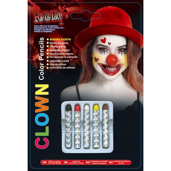 5 db Halloween smink ceruza készlet – arcra és testre, élénk színek, nem mérgező