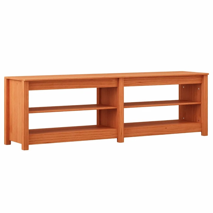 vidaXL Cipőpad polcokkal tárolóval Faggyú barna 160 x 36, 5 x 50 cm 869979