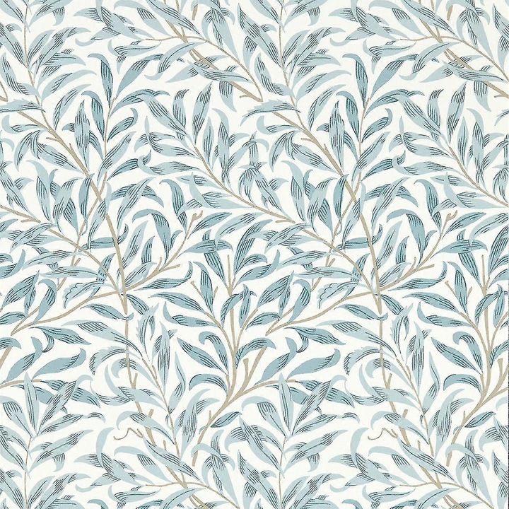 Tapéta William Morris Willow Boughs, kékeszöld, 10m x 0.53m