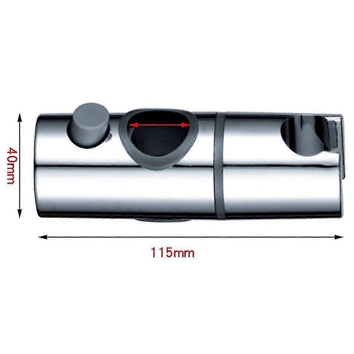 Suport de dus, 19mm, tip in linie, ABS, design modern minimalist, 0-90 grade