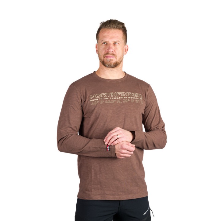 Ferfi Denes biopamut polo, Barna