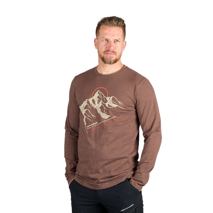 Férfi biopamut póló Daru, Barna