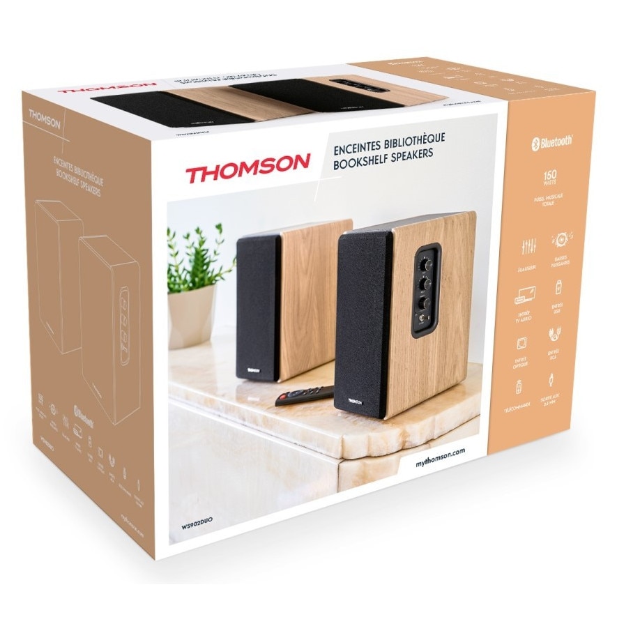 Boxe active Thomson WS902DUO, 150W, Bluetooth, USB, set 2 bucati, 430x150x170mm, multicolor