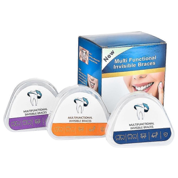 Set 3 corectoare dentare, 3 etape, transparent