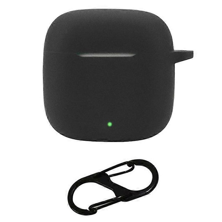 Husa din silicon pentru protectia castilor Huawei FreeBuds SE 2, cu catarama, negru, 61x54x29mm