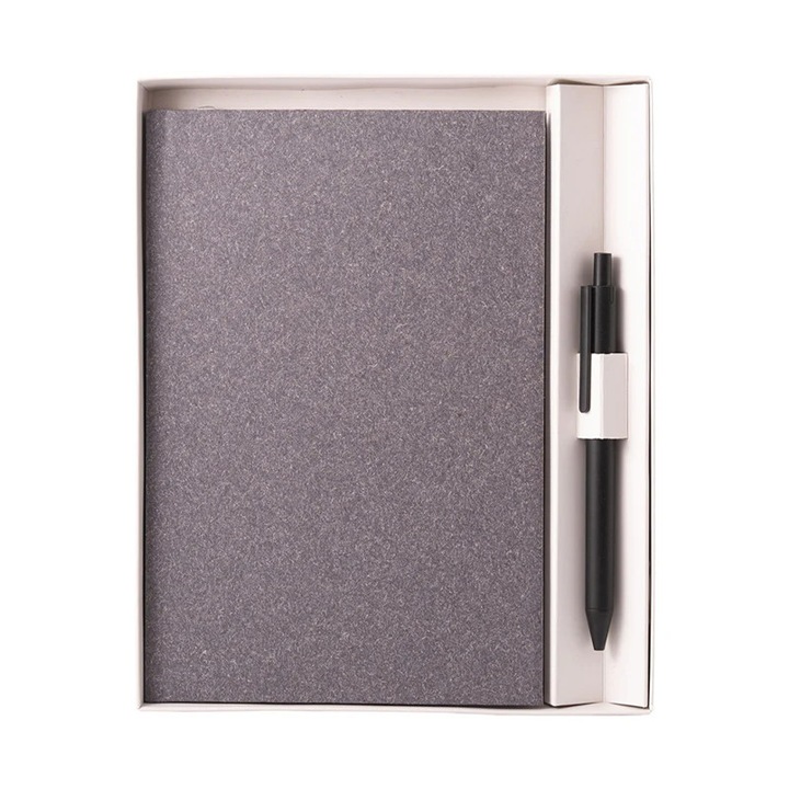 Set notes Natura liniat A5, Unika, 82 pagini, gri