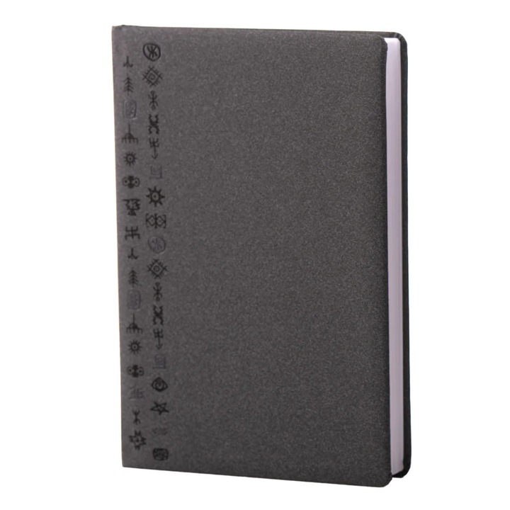 Notes Unika Design, cu liniatura, piele ecologica, Negru