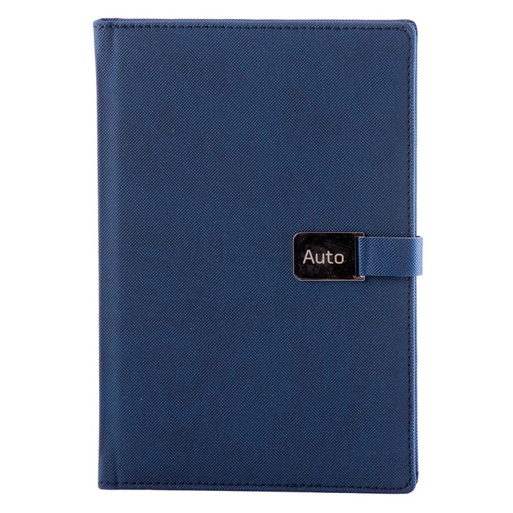 Notes Unika Metal, A5, cu liniatura, Albastru