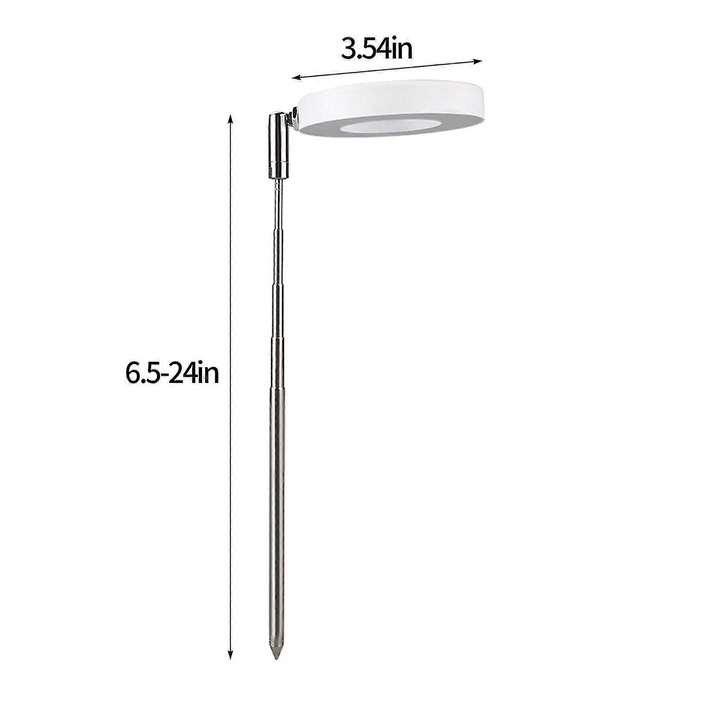 Lampa LED de Crestere pentru Plante, Ajustabila, Alba, 5W, Set 1 Bucata, Dimensiuni 9x9cm, Inaltime Ajustabila 16.5-60cm