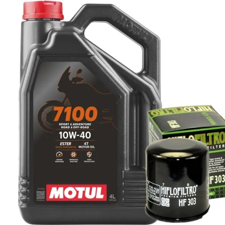Pachet schimb ulei Motul 7100 10W40 4L + filtru ulei HF303