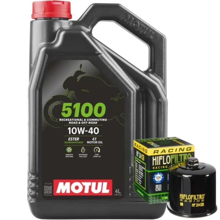Pachet schimb ulei Motul 5100 10W40 + filtru ulei HF204RC