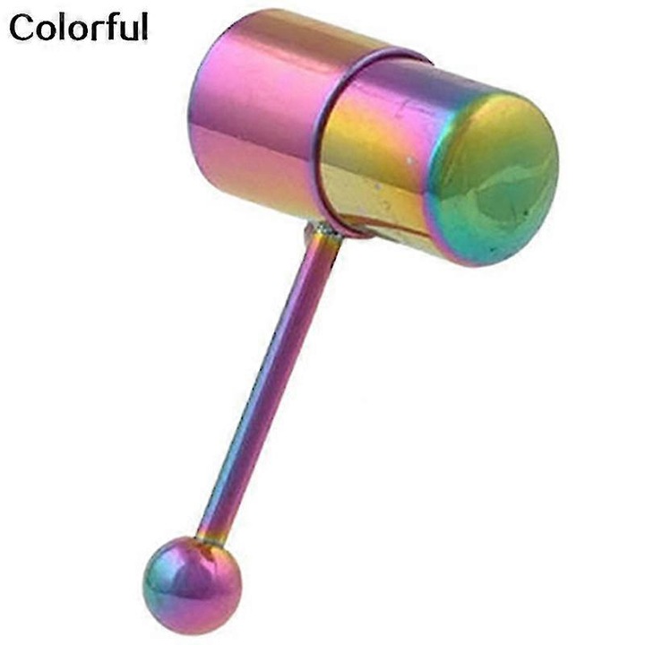 Piercing pentru limba, design fashion, forma ciocan, din inox, 0.16cm x 1.8cm x 0.5cm