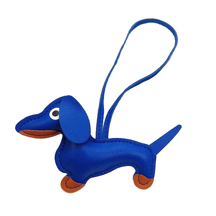 Breloc cu caine, mini Dachshund, multicolor, 1x, din PU