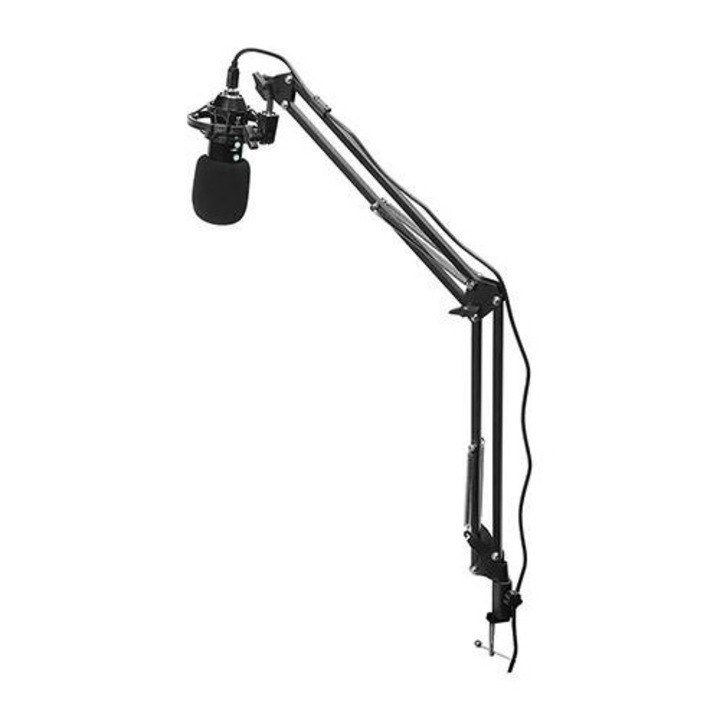 Microfon gaming Omega Varr, suport anti-soc, filtru pop, USB