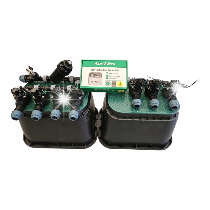 Комплект за напояване, Rain Bird, 7 секции, колектор с филтър, контролер TM2, 20мм