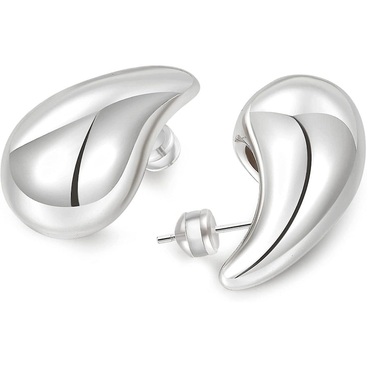 Cercei dama set, teardrop, aur 14K, argint 925, 30x50mm