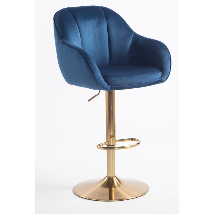 Votana HR2055W Tengerkék modern velúr szék arany lábbal