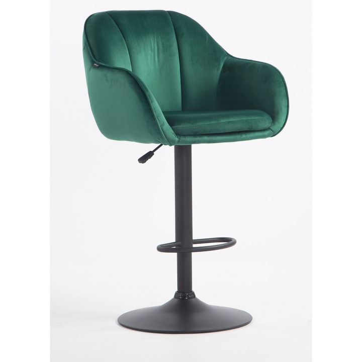 Votana HR2055W Sötétzöld modern velúr szék fekete lábbal