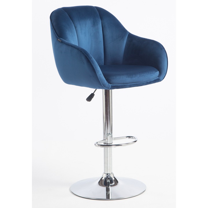 Votana HR2055W Tengerkék modern velúr szék krómozott lábbal