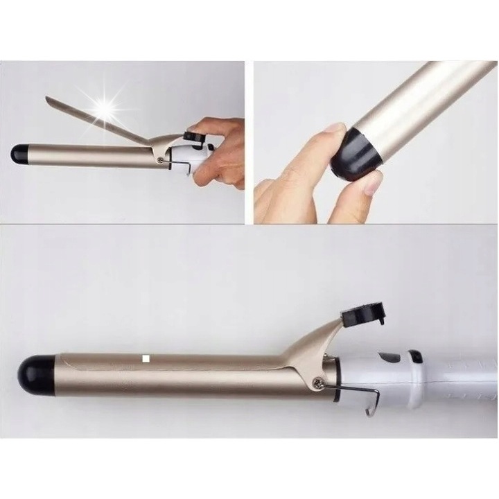 KEMEI 5 az 1-ben hajgöndörítő szett, turmalin kerámia, 5 cserélhető fej, arany, 230°C