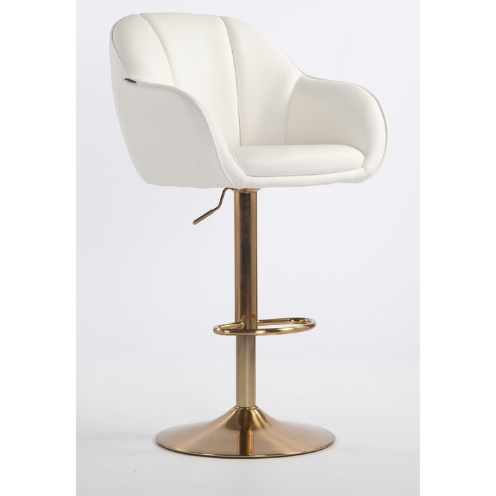 Votana HR2055W Fehér modern műbőr szék arany lábbal