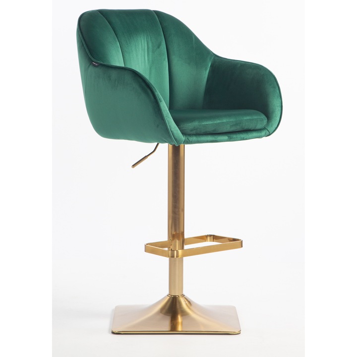 Votana HR2055KW Sötétzöld modern velúr szék arany lábbal