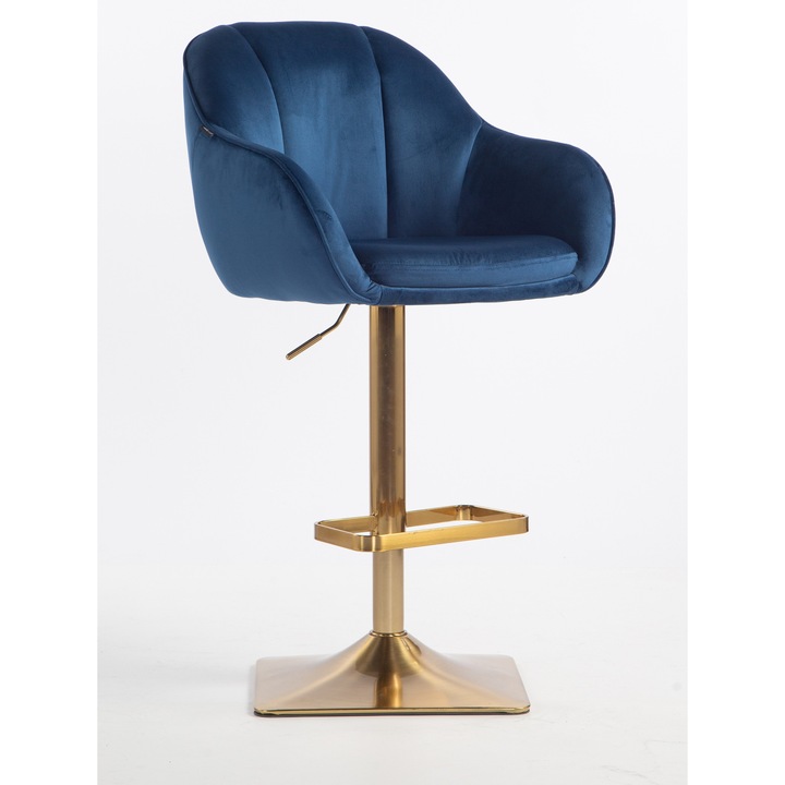 Votana HR2055KW Tengerkék modern velúr szék arany lábbal