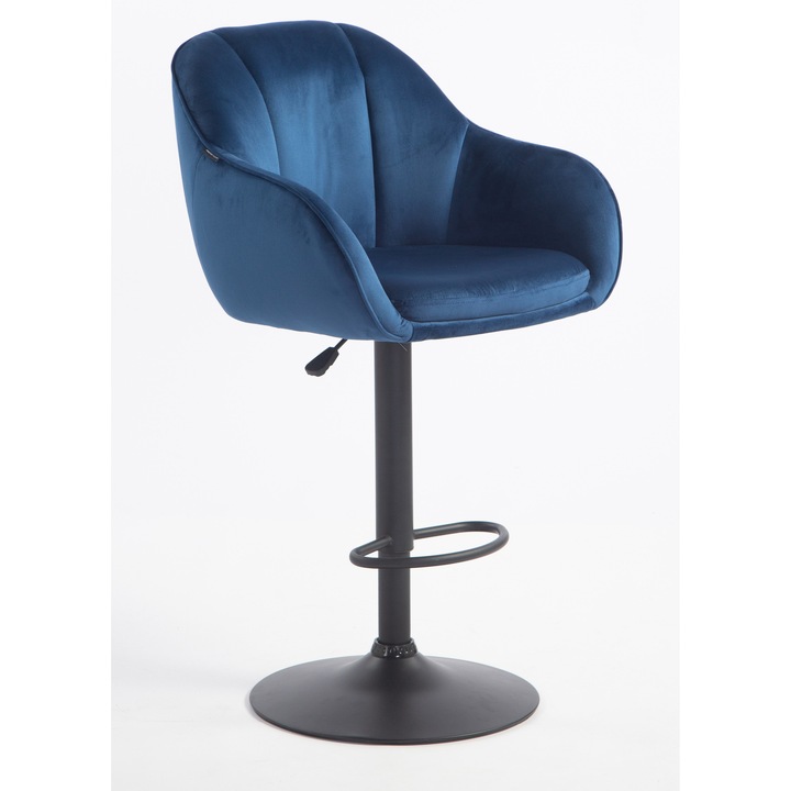 Votana HR2055W Tengerkék modern velúr szék fekete lábbal