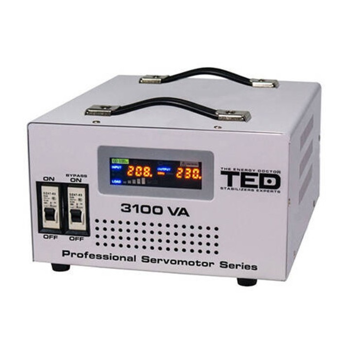 Stabilizator de tensiune 3100VA TED Electric, servomotor, cupru, 140-260V