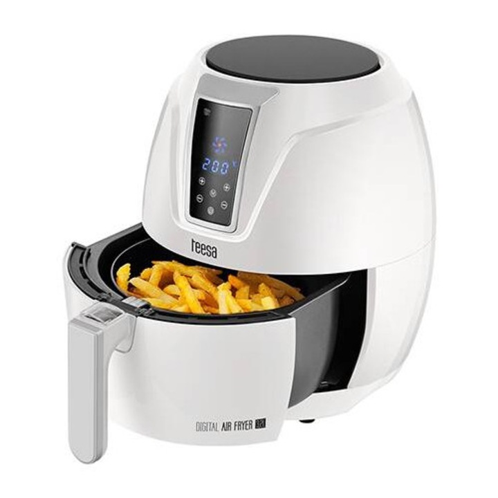 Friteuza cu filtru, 2 litri, otel inoxidabil 304, capacitate optima 1.5 litri, argintie