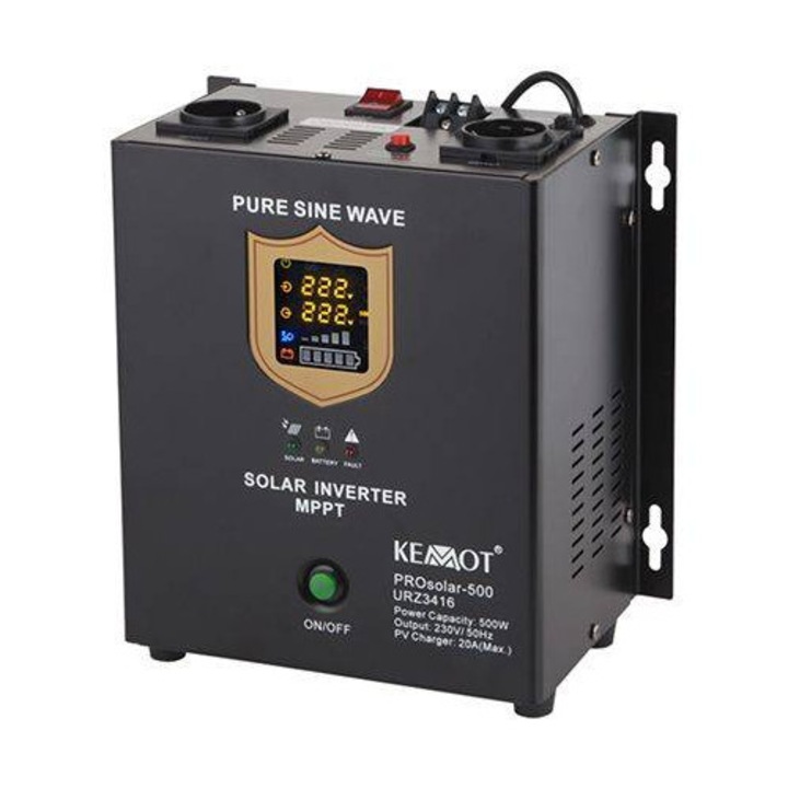UPS Kemot PROSOLAR-800 500W, 12V, eficiență 98%, greutate redusă