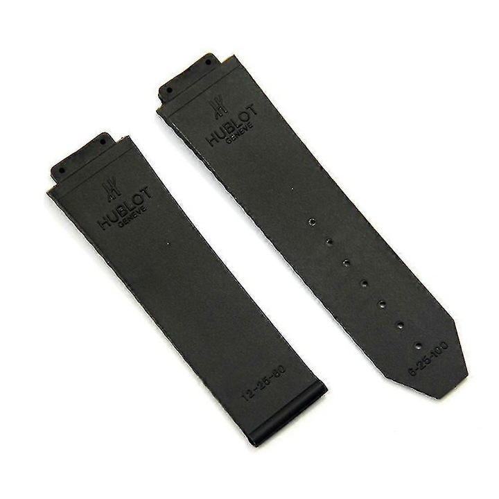 Curea de ceas din silicon 24mm, neagra, set de curele pentru Hublot, rezistenta la apa, ajustabila