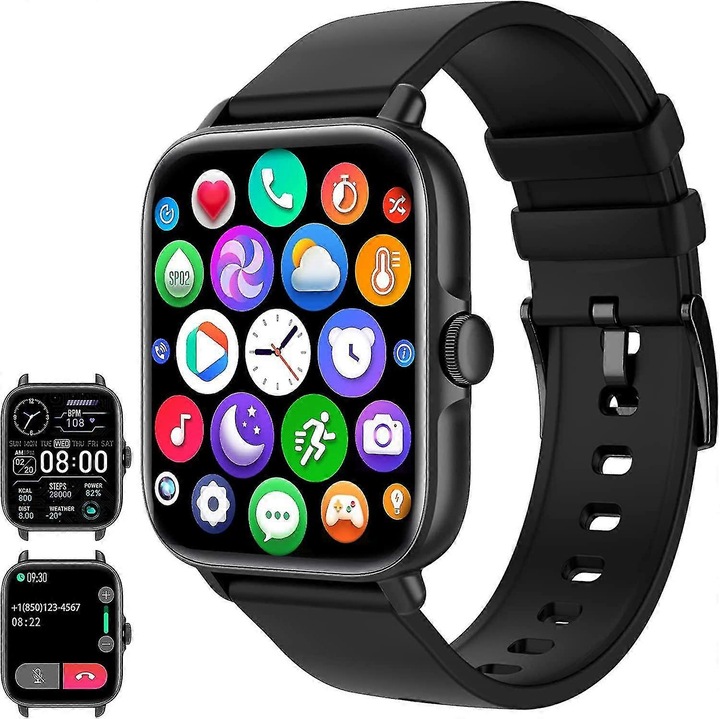 Ceas inteligent pentru copii, 1.44 inch, 8W, negru