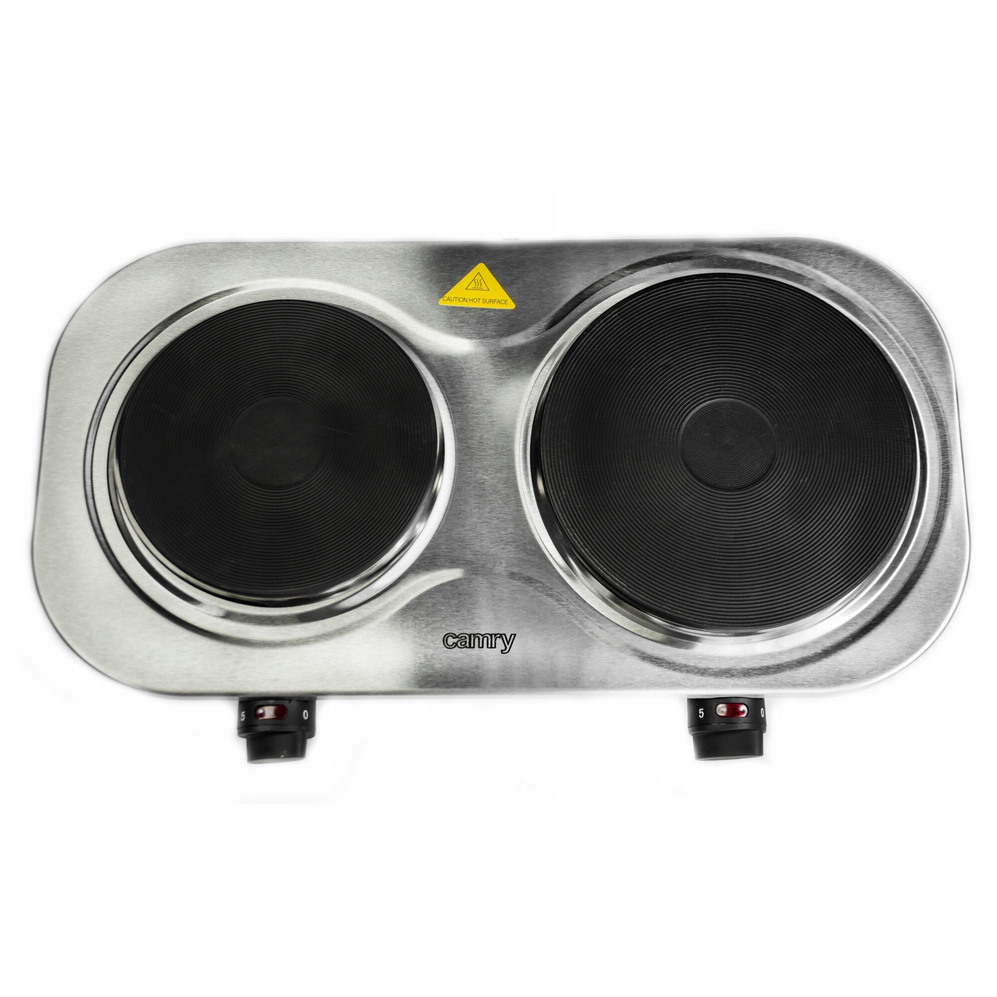 Aragaz electric Camry CR 6511, 2 zone, inox, negru, 90x300x500mm