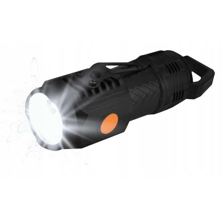 LED фенерче ключодържател Vergionic, 5 режима, 150 лумена, черна, 10,2x3см