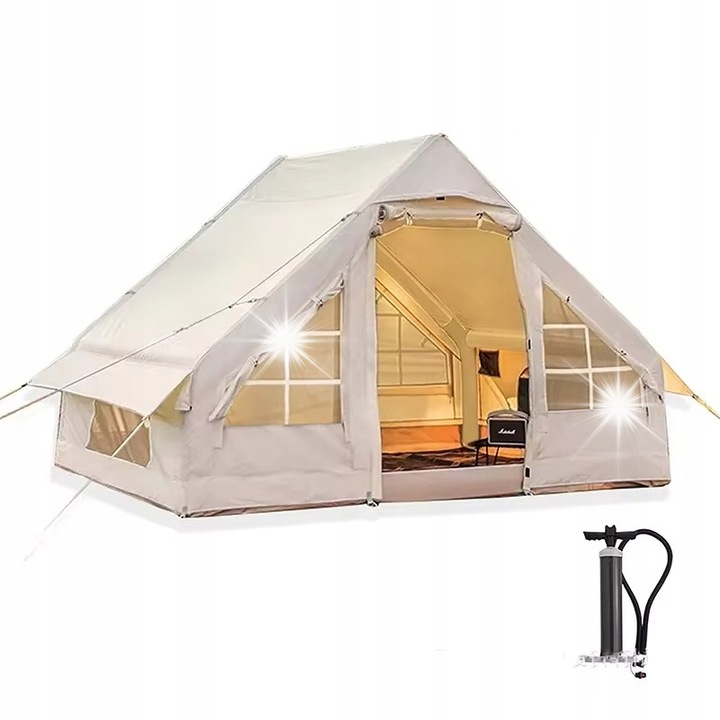 Къмпинг палатка ITIMPORT надуваема 6,3 м², 300x210x210 см, пясъчен цвят, 4 сезона, пълен комплект