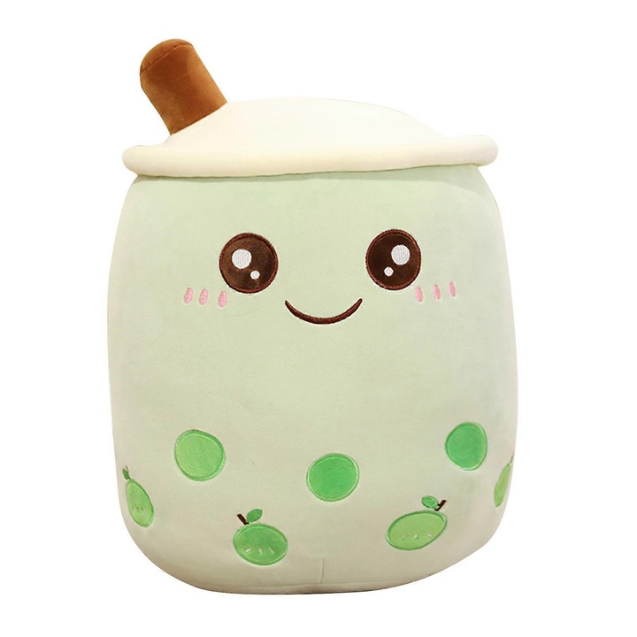 Плюшена играчка Bubble Tea, 24/35/50/70см, усмихнато лице, зелена, комплект
