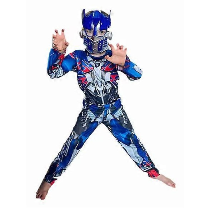 Costum de Halloween pentru copii, Optimus Prime, cu umplutura musculara, masca inclusa, poliester, marimea L