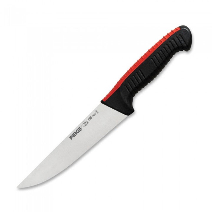 Cutit profesional pentru carne #2 PIRGE PRO 2002 Super Grip, lama inox 16, 5cm, maner antialunecare negru/rosu