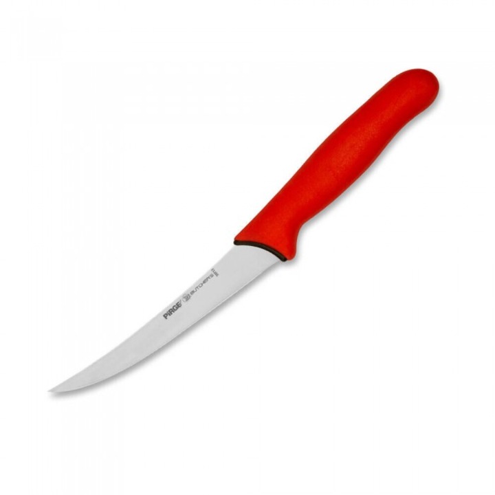 Cutit de macelar pentru dezosat PIRGE BUTCHER'S 13cm, otel inoxidabil, maner rosu