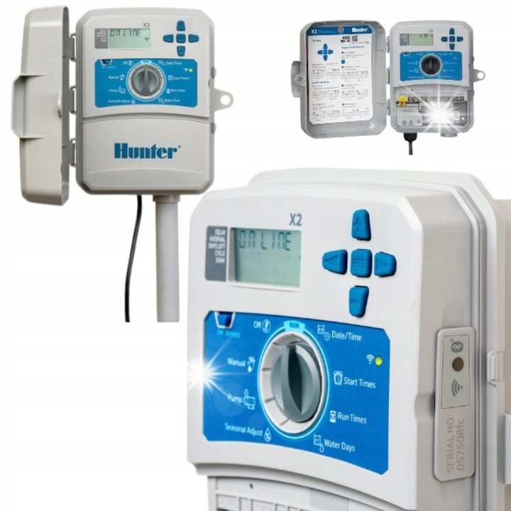 Контролер за напояване, Hunter X2 801-E, 8 секции, 23x19x10см, външен