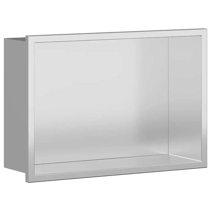 VidaXL zuhanyfülke, 30x20x9.5cm, rozsdamentes acél, ezüst, kozmetikai rekeszekkel