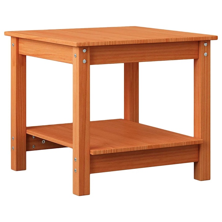 Масичка за кафе vidaXL, Восъчнокафяв 50 x 50 x 45 cm Борово дърво масив