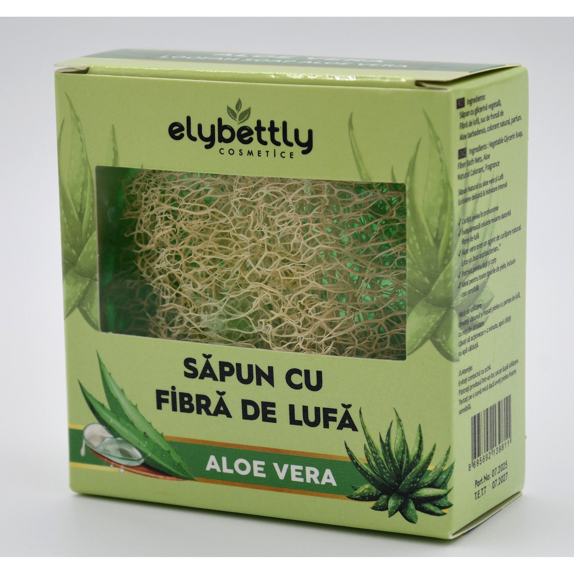 Elysbetly termszetes szappan luffaszllal, Aloe vera, 100 gr - eMAG.hu