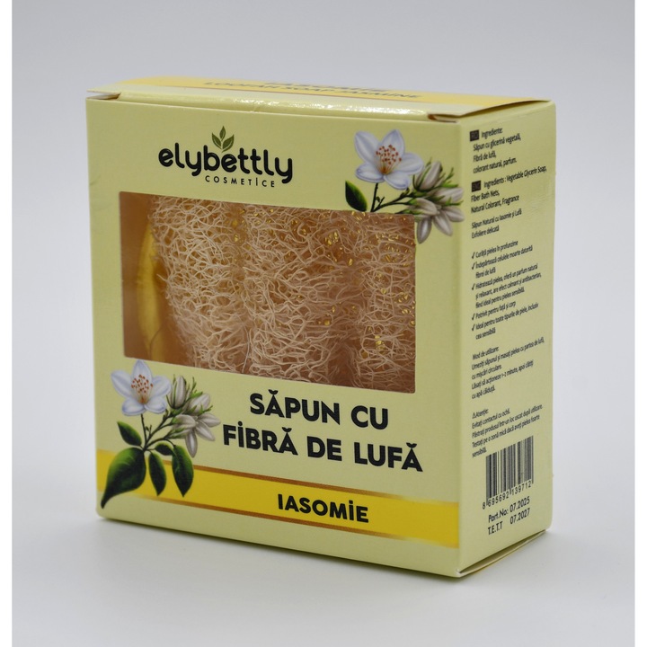 Натурален сапун Elybettly с влакна от луфа, жасмин, 100 гр