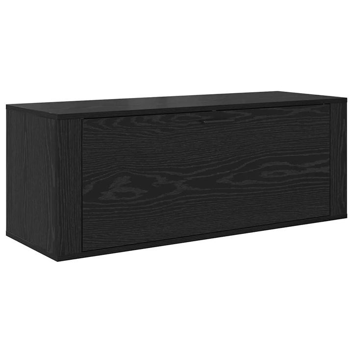 vidaXL Cipőszekrény polcokkal Musta tammi 100 x 35 x 38 cm Faanyag 881020