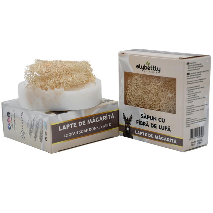 Натурален сапун Elybettly с влакна от луфа, магарешко мляко 100 гр