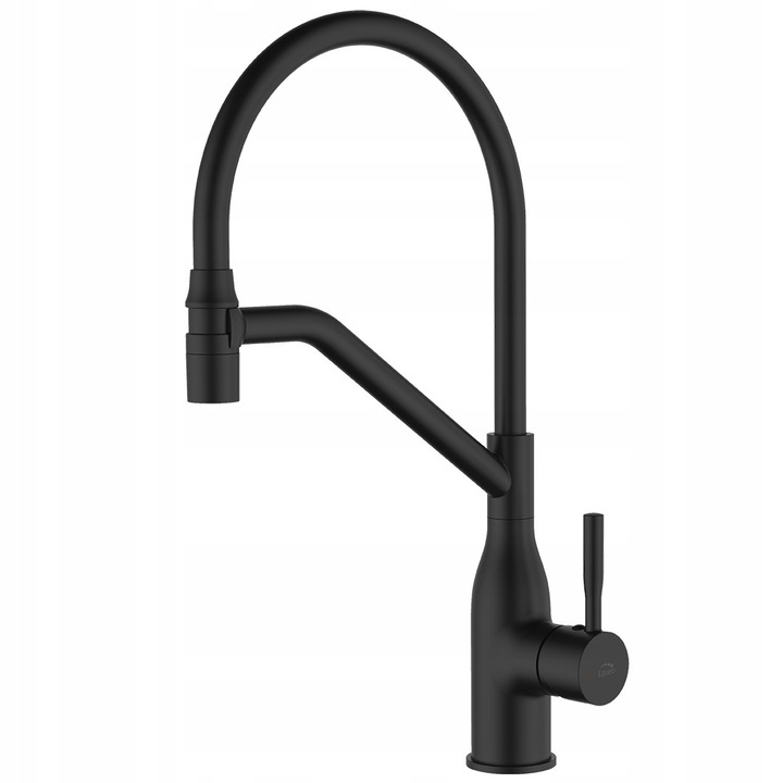 Кухненски смесител, Колина, черен, монтаж на плот, два режима на струя, 439мм